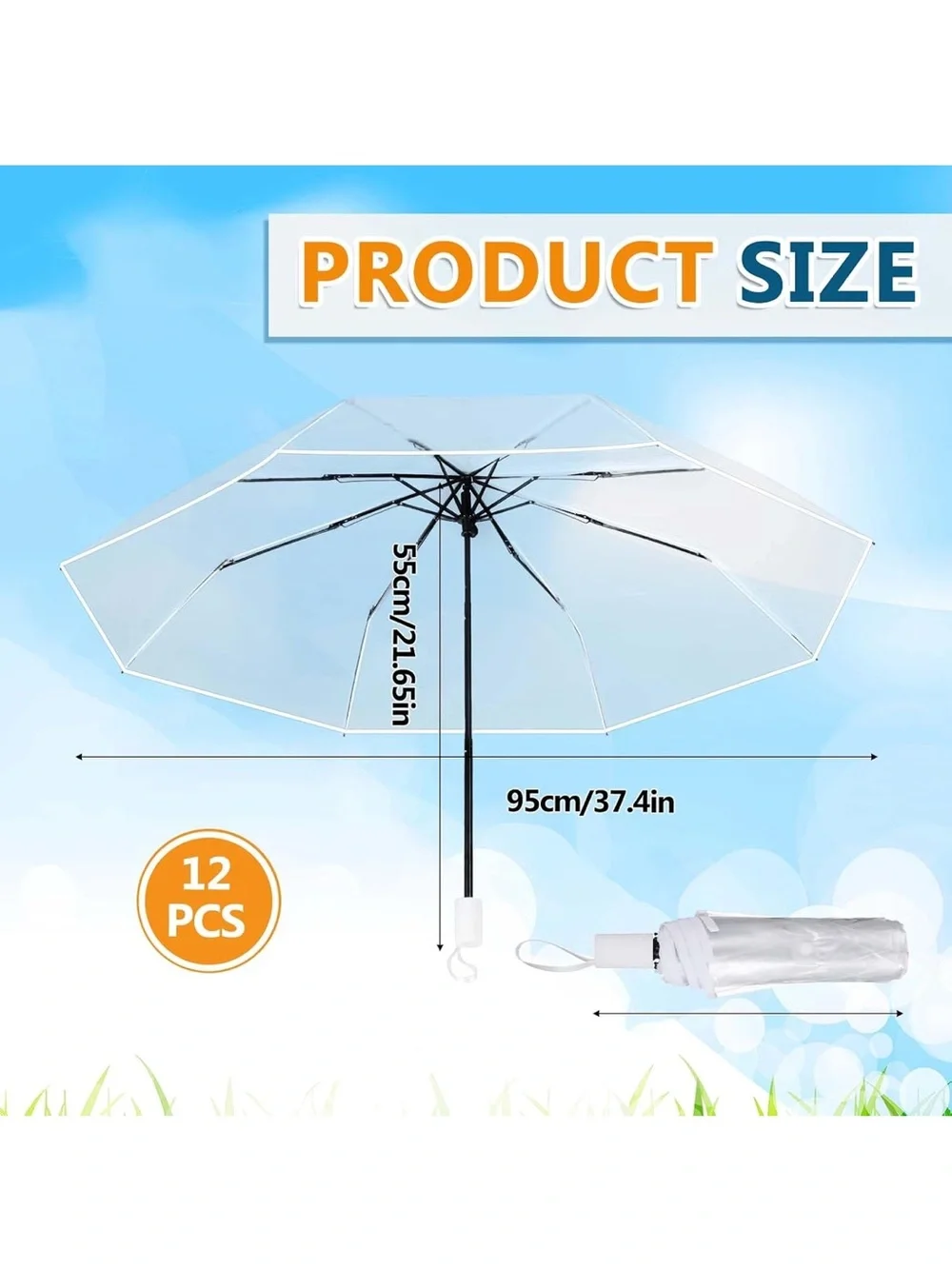 12 pcs clear umbrellas bulk new